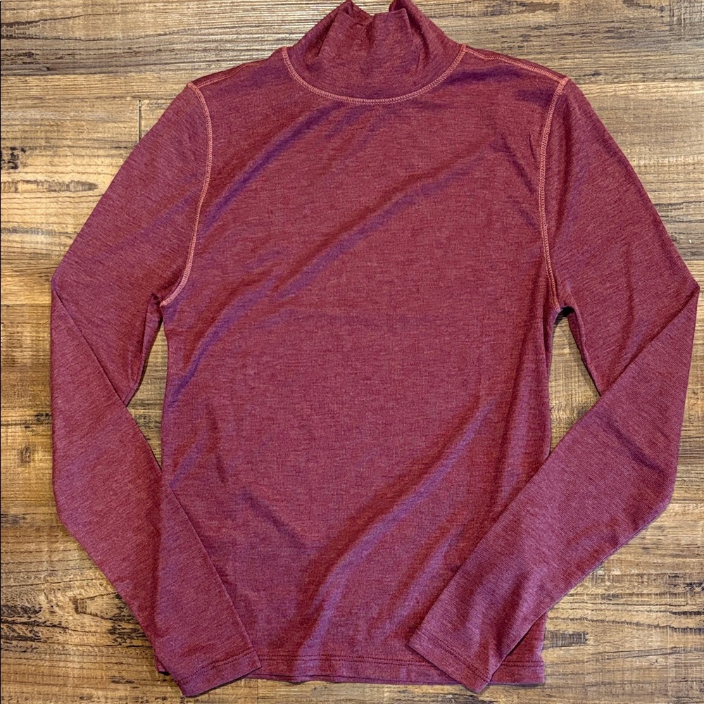 Burgandy mock neck top